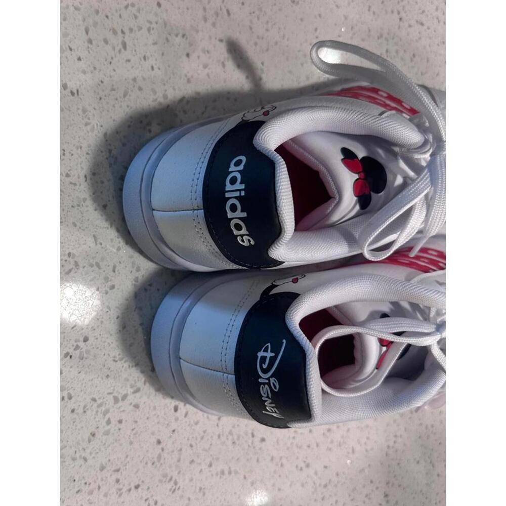 Adidas Disney Collaboration White Sneakers with Red Polka Dot Stripes - Picture 6 of 7
